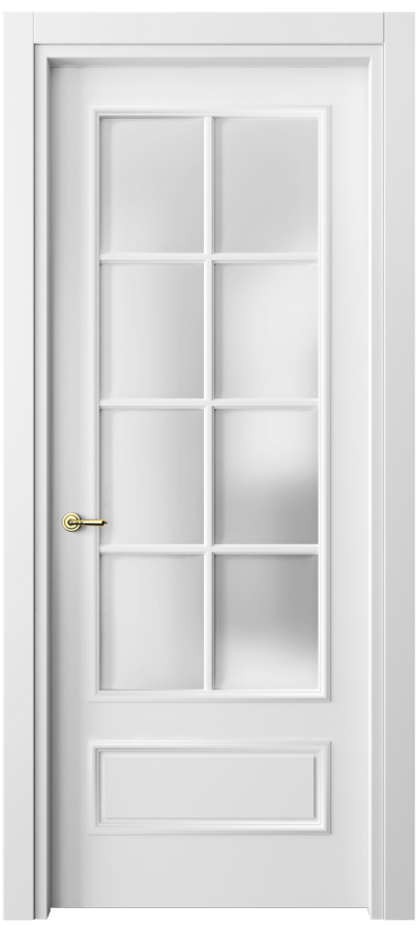Межкомнатная дверь Париж 8112 Матовый белоснежный Сатинированное стекло Цена 61724 ₽| Volhovec