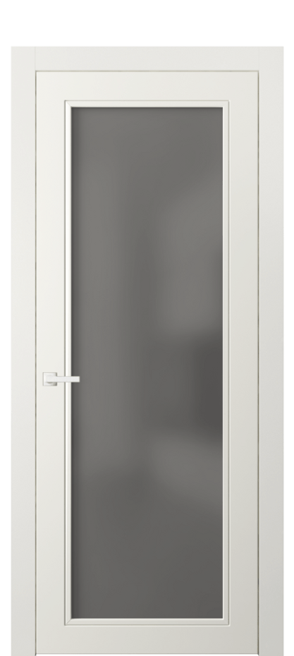 Межкомнатная дверь Neo Classic 8000 Матовый жемчужный Сатинированное серое стекло, триплекс Цена 74699 ₽ | Volhovec
