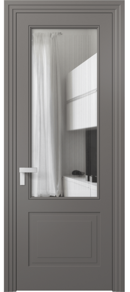 Дверь межкомнатная Рокка 8352 Матовый классический серый Прозрачное стекло с гравировкой "Каннелюры", триплекс Каскадный компланарный наличник МКЛС Цена 75174 ₽ Наличники уже входят в базовый комплект. Фабрика дверей Волховец 8 (800) 551 43 19 Межкомнатная дверь Рокка 8352 Матовый классический серый Прозрачное стекло с гравировкой "Каннелюры", триплекс Цена 75174 ₽ | Volhovec