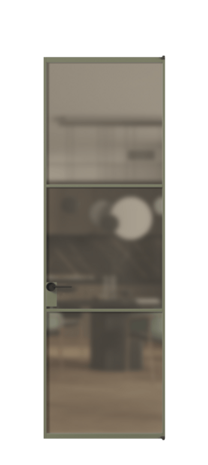 Алюминиевая дверь АЛПЛ040.03 Алюминий оливковый тёмный Сатинированное бронзовое стекло, триплекс. Без короба АОТ Цена 143770 Стоимость комплекта двери включает:
1. Полотно (600/650/700/750/800/850/900/950*2000-2400 мм).
2. Короб
3. Комплект фурнитуры (2 торцевые петли и магнитный замок с ответной планкой). Фабрика дверей Волховец 8 (800) 551 43 19 Алюминиевая дверь АЛПЛ040.03 Алюминий оливковый тёмный Сатинированное бронзовое стекло, триплекс Цена 143770 | Volhovec