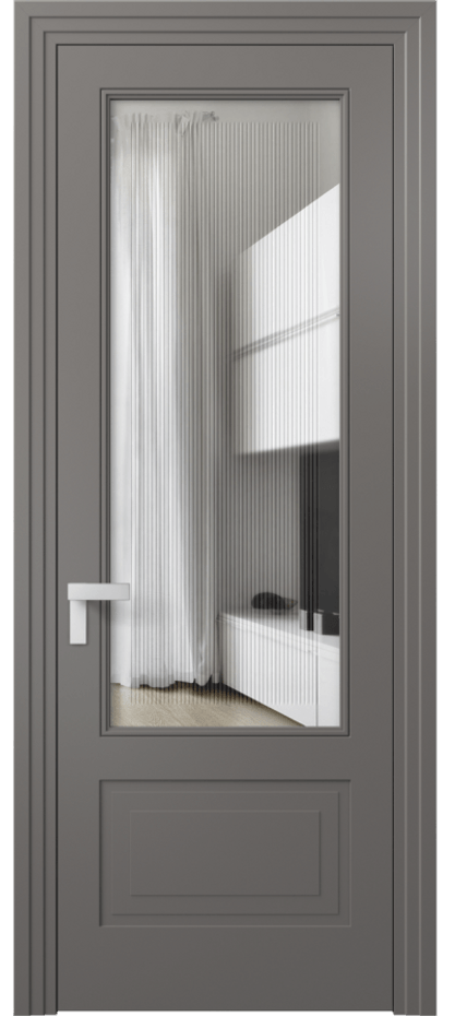 Дверь межкомнатная Рокка 8342 Матовый классический серый Прозрачное стекло с гравировкой "Каннелюры", триплекс Каскадный компланарный наличник МКЛС Цена 75174 ₽ Наличники уже входят в базовый комплект. Фабрика дверей Волховец 8 (800) 551 43 19 Межкомнатная дверь Рокка 8342 Матовый классический серый Прозрачное стекло с гравировкой "Каннелюры", триплекс Цена 75174 ₽ | Volhovec