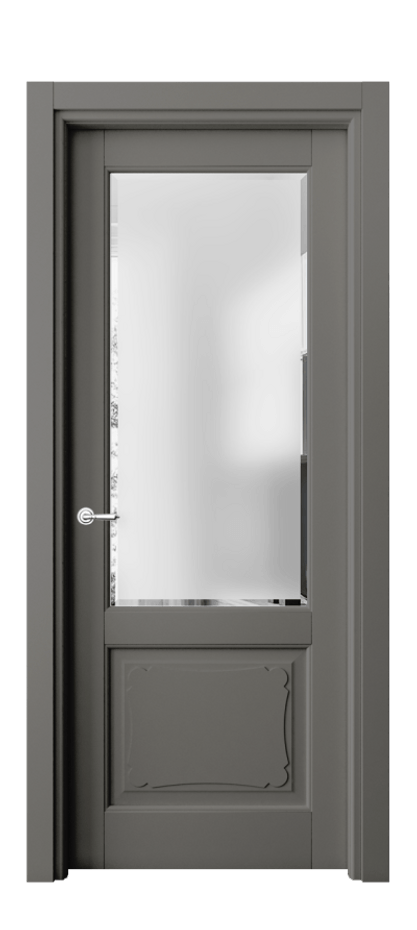 Межкомнатная дверь Toscana Elegante 6322 Бук классический серый Сатинированное стекло с фацетом Цена 99399 ₽ | Volhovec