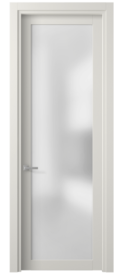 Межкомнатная дверь Планум 2102 ПЭТ белоснежный Сатинированное стекло Цена 29310 ₽ | Volhovec