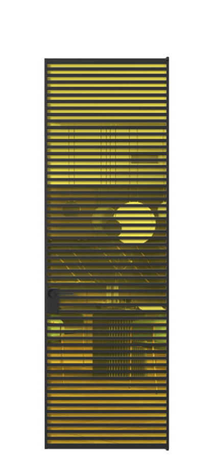 Алюминиевая дверь АЛПЛ040.07 Алюминий Черный Прозрачное жёлтое стекло, триплекс Цена 186370  | Volhovec