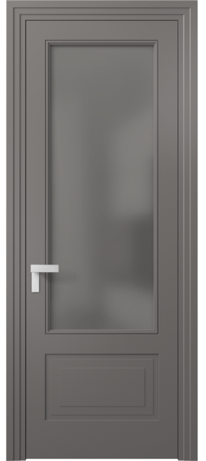 Межкомнатная дверь Рокка 8342 Матовый классический серый Сатинированное серое стекло, триплекс Цена 68424 ₽ | Volhovec