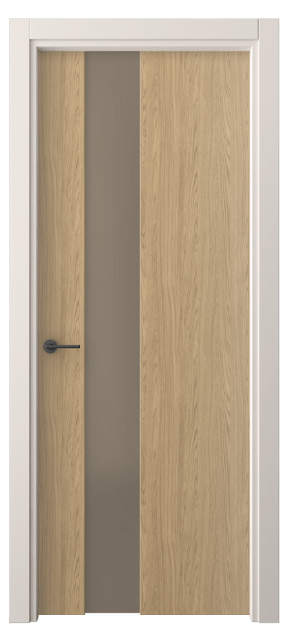 Межкомнатная дверь Фридом 4224 Жемчужный дуб Сатинированное бронзовое стекло, триплекс Цена 40799 ₽ | Volhovec