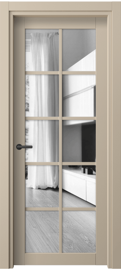 Межкомнатная дверь Neo 2106 ПЭТ светло-бежевый Двустороннее зеркало, триплекс Цена 37799 ₽ | Volhovec