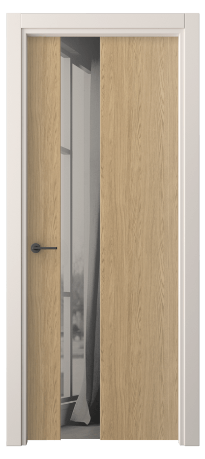 Межкомнатная дверь Фридом 4224 Жемчужный дуб Двустороннее серое зеркало, триплекс Цена 42799 ₽ | Volhovec