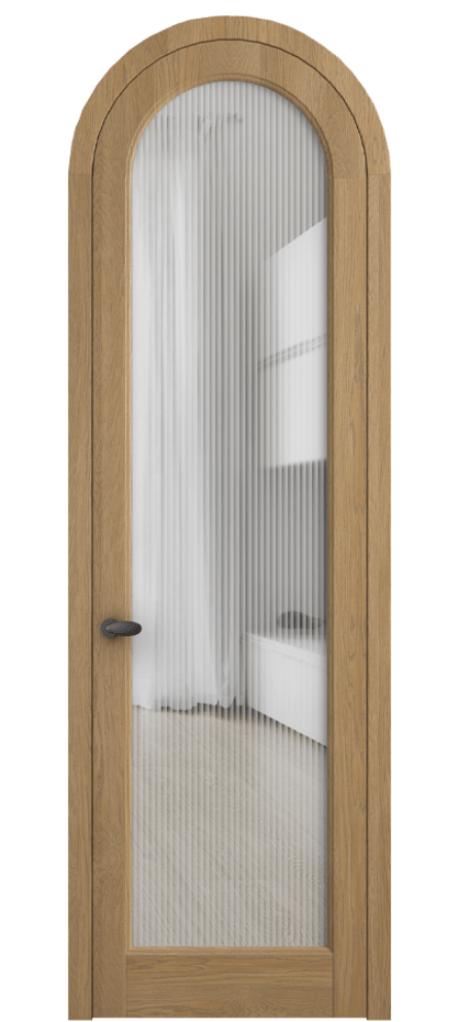 Межкомнатная дверь Palazzo 6814 Дуб пшеничный матовый Рифлёное стекло "Moru", триплекс Цена 214349 ₽ | Volhovec
