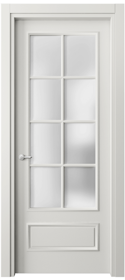 Дверь межкомнатная Париж 8112 Матовый серый Сатинированное стекло Гладкий наличник МСР Цена 61724 ₽ Наличники уже входят в базовый комплект. Фабрика дверей Волховец 8 (800) 551 43 19 Межкомнатная дверь Париж 8112 Матовый серый Сатинированное стекло Цена 61724 ₽| Volhovec