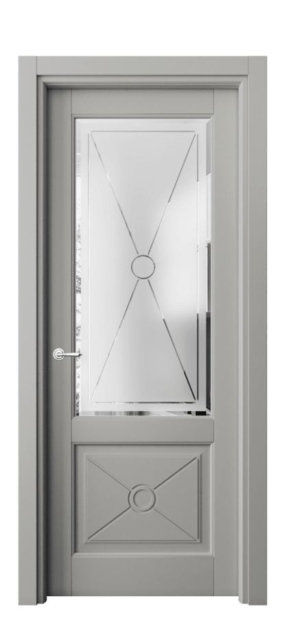 Межкомнатная дверь Toscana Litera 6362 Бук нейтральный серый Сатинированное стекло с гравировкой «LITERA» Цена 108499 ₽ | Volhovec