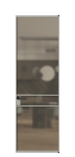 Дверь межкомнатная АЛПЛ040.02 Бронза сатин триплекс АНСР. Цвет Алюминий нейтральный серый. Материал Алюминий в эмали. Коллекция Formato. Картинка.