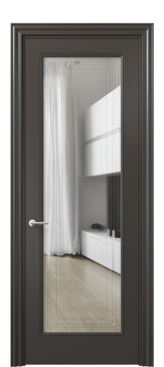 Дверь межкомнатная 8400 МАН Прозрачное стекло с гравировкой Mascot. Цвет Матовый антрацит. Материал Гладкая эмаль. Коллекция Маскот. Картинка.