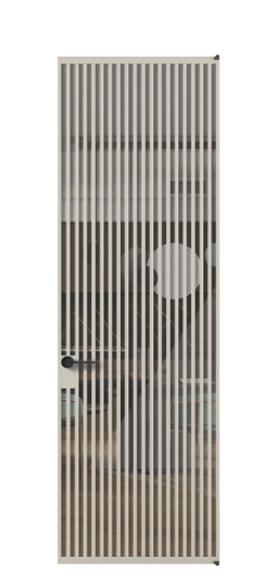 Дверь межкомнатная АЛПЛ040.06 АСБЖ Алюминий светло-бежевый Stopsol Clear прозрачное. Цвет Алюминий светло-бежевый. Материал Алюминий в эмали. Коллекция Formato. Картинка.