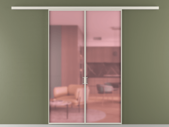 Алюминевая перегородка АЛПР 040.01_АОС_САТ РОЗ_new. Цвет Алюминий облачно-серый. Материал Алюминий в эмали. Коллекция Перегородка Formato вдоль стены 2 створки. Картинка.