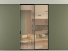 Перегородка Формато внутри проёма скрытое крепление в потолок 2 створки