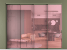 Перегородка Формато внутри проёма 4 створки с синхронным механизмом