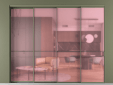 Перегородка Формато внутри проёма 4 створки с синхронным механизмом