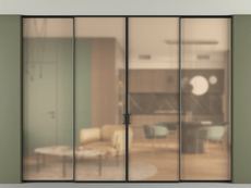 Перегородка Формато внутри проёма скрытое крепление в потолок 4 створки