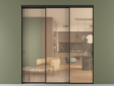 Перегородка Формато внутри проёма 3 створки с синхронным механизмом