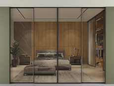 Перегородка Formato внутри проёма скрытое крепление в потолок 4 створки