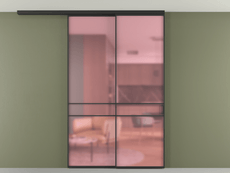 Перегородка Формато вдоль стены на потолок 2 створки с синхронным механизмом