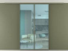 Перегородка Формато вдоль стены на потолок 2 створки