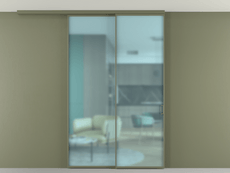 Перегородка Формато вдоль стены на потолок 2 створки с синхронным механизмом