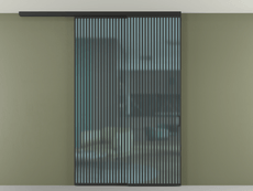 Перегородка Формато вдоль стены на потолок 2 створки с синхронным механизмом