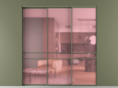 Перегородка Формато внутри проёма 3 створки с синхронным механизмом