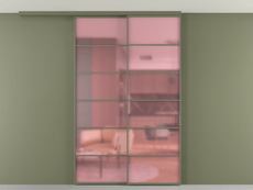 Перегородка Формато вдоль стены на потолок 2 створки с синхронным механизмом