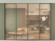 Перегородка Формато внутри проёма скрытое крепление в потолок 4 створки