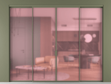 Перегородка Формато внутри проёма 4 створки