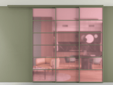 Перегородка Формато вдоль стены на потолок 3 створки с синхронным механизмом