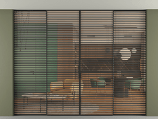 Перегородка Formato внутри проёма скрытое крепление в потолок 4 створки