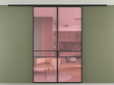 Перегородка Формато вдоль стены на потолок 2 створки