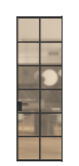 Дверь межкомнатная АЛПЛ040.05 САТ ОРАНЖ ЧЕР. Цвет Алюминий Черный. Материал Алюминий. Коллекция Формато. Картинка.