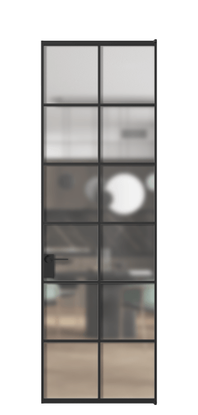 Дверь межкомнатная АЛПЛ040.05 Matelux Crystalvision ЧЕР. Цвет Алюминий Черный. Материал Алюминий. Коллекция Формато. Картинка.