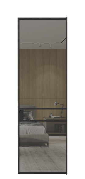 Дверь межкомнатная АЛПЛ040.02 Stopsol Grey ЧЕР. Цвет Алюминий Черный. Материал Алюминий. Коллекция Формато. Картинка.