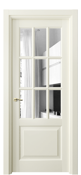 Дверь межкомнатная 0748 ММБ ЗЕР. Цвет Матовый молочно-белый. Материал Гладкая эмаль. Коллекция Лигнум. Картинка.
